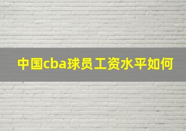 中国cba球员工资水平如何