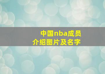 中国nba成员介绍图片及名字