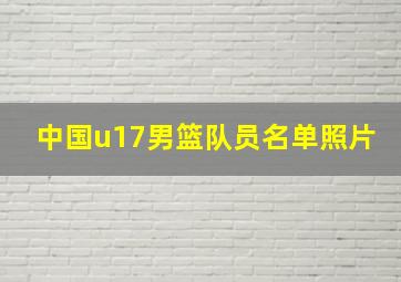 中国u17男篮队员名单照片