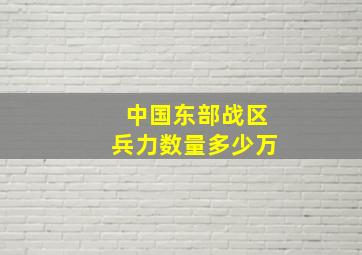 中国东部战区兵力数量多少万