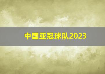 中国亚冠球队2023