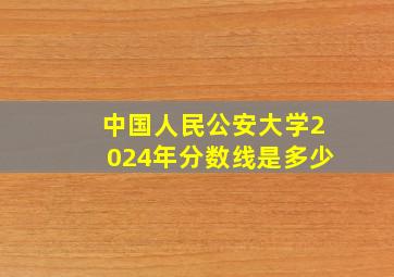 中国人民公安大学2024年分数线是多少