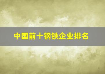 中国前十钢铁企业排名