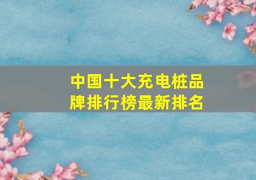 中国十大充电桩品牌排行榜最新排名