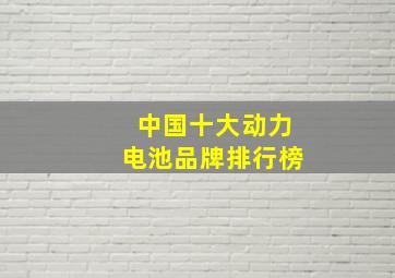 中国十大动力电池品牌排行榜