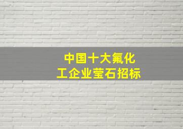 中国十大氟化工企业莹石招标