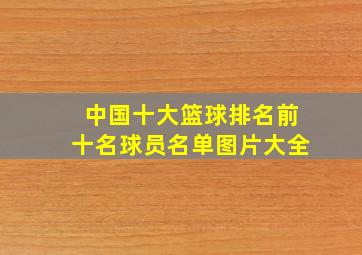 中国十大篮球排名前十名球员名单图片大全