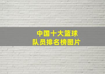 中国十大篮球队员排名榜图片