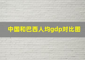 中国和巴西人均gdp对比图