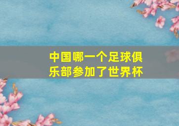 中国哪一个足球俱乐部参加了世界杯