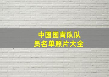 中国国青队队员名单照片大全