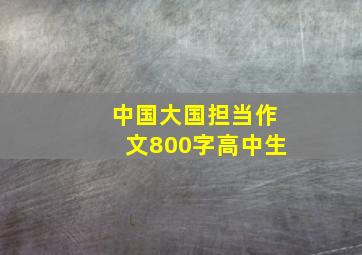 中国大国担当作文800字高中生