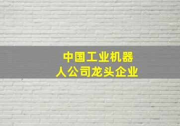 中国工业机器人公司龙头企业