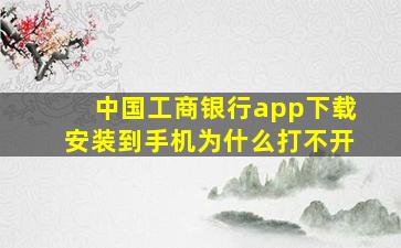 中国工商银行app下载安装到手机为什么打不开