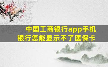 中国工商银行app手机银行怎能显示不了医保卡