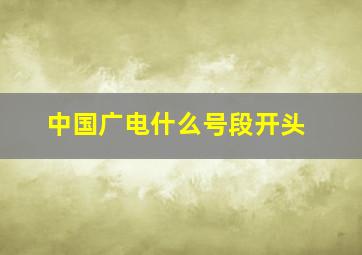 中国广电什么号段开头