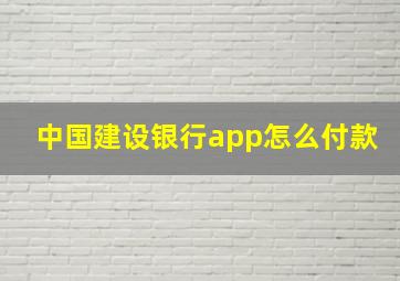 中国建设银行app怎么付款