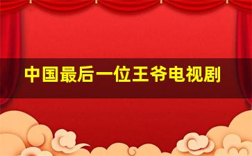 中国最后一位王爷电视剧