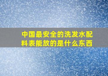 中国最安全的洗发水配料表能放的是什么东西