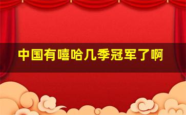 中国有嘻哈几季冠军了啊