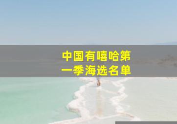 中国有嘻哈第一季海选名单