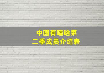 中国有嘻哈第二季成员介绍表