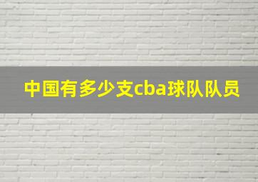 中国有多少支cba球队队员