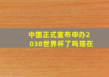 中国正式宣布申办2038世界杯了吗现在