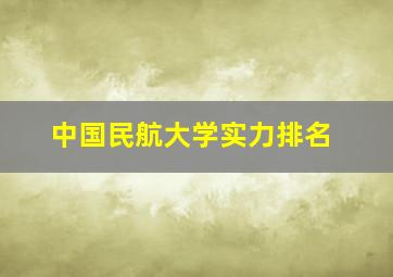 中国民航大学实力排名