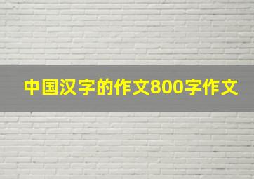 中国汉字的作文800字作文