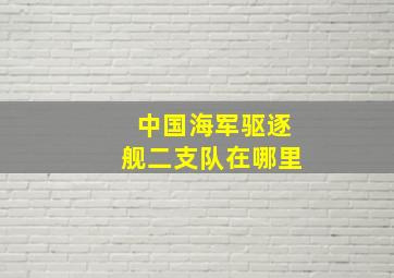 中国海军驱逐舰二支队在哪里