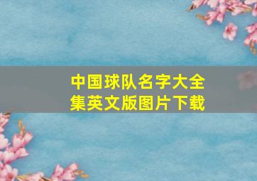 中国球队名字大全集英文版图片下载