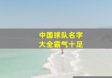 中国球队名字大全霸气十足