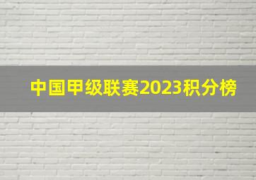 中国甲级联赛2023积分榜