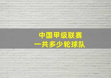 中国甲级联赛一共多少轮球队