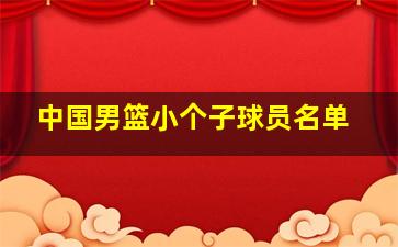 中国男篮小个子球员名单