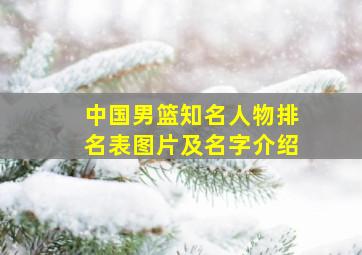 中国男篮知名人物排名表图片及名字介绍