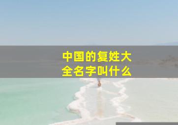 中国的复姓大全名字叫什么