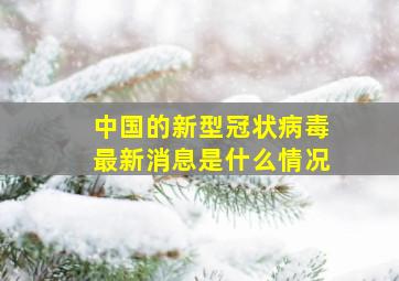 中国的新型冠状病毒最新消息是什么情况