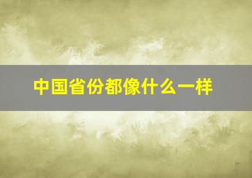 中国省份都像什么一样