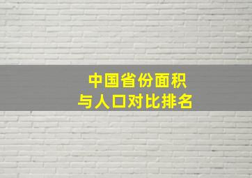 中国省份面积与人口对比排名