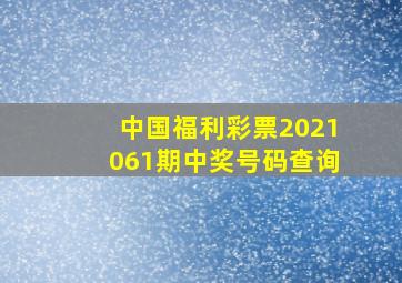 中国福利彩票2021061期中奖号码查询