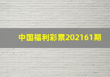 中国福利彩票202161期