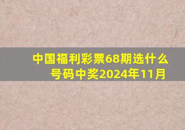 中国福利彩票68期选什么号码中奖2024年11月