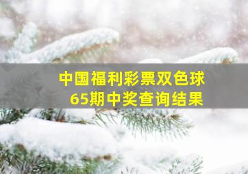 中国福利彩票双色球65期中奖查询结果