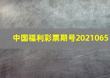 中国福利彩票期号2021065