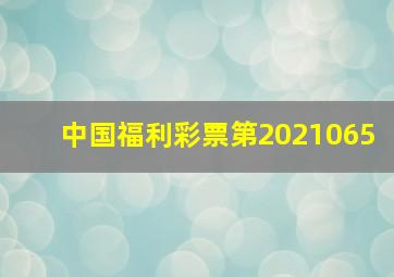 中国福利彩票第2021065