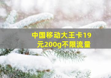 中国移动大王卡19元200g不限流量