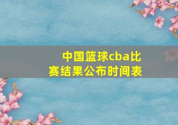 中国篮球cba比赛结果公布时间表