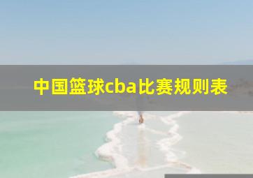 中国篮球cba比赛规则表